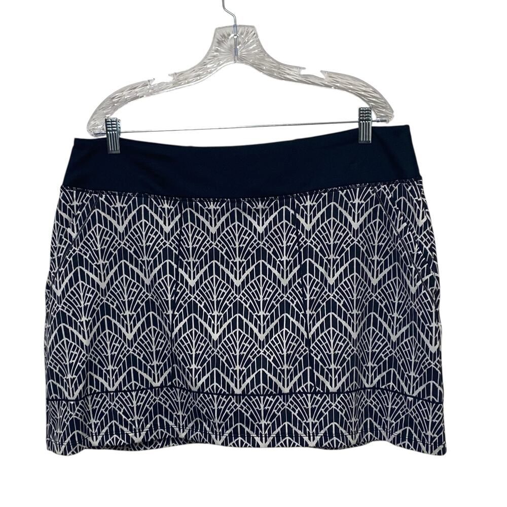 Title Nine Skort Womens XL Extra Large Black White Geometric Pull On Tennis Golf